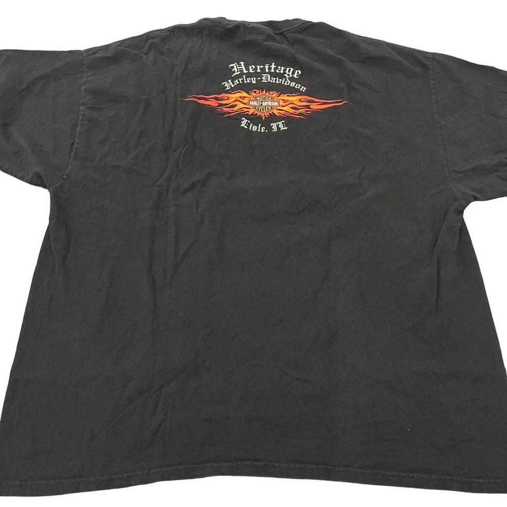 Harley-Davidson 2004 Live To Ride Ride To Live Heritage Lisle IL SS T-Shirt, 3XL - Picture 2 of 7